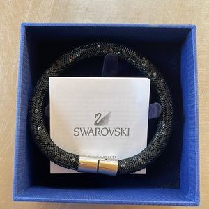 Swarovski bracelet Stardust black crystals  EUC retired
